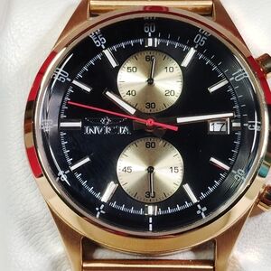 Invicta Gold and Black Chronograph Watch